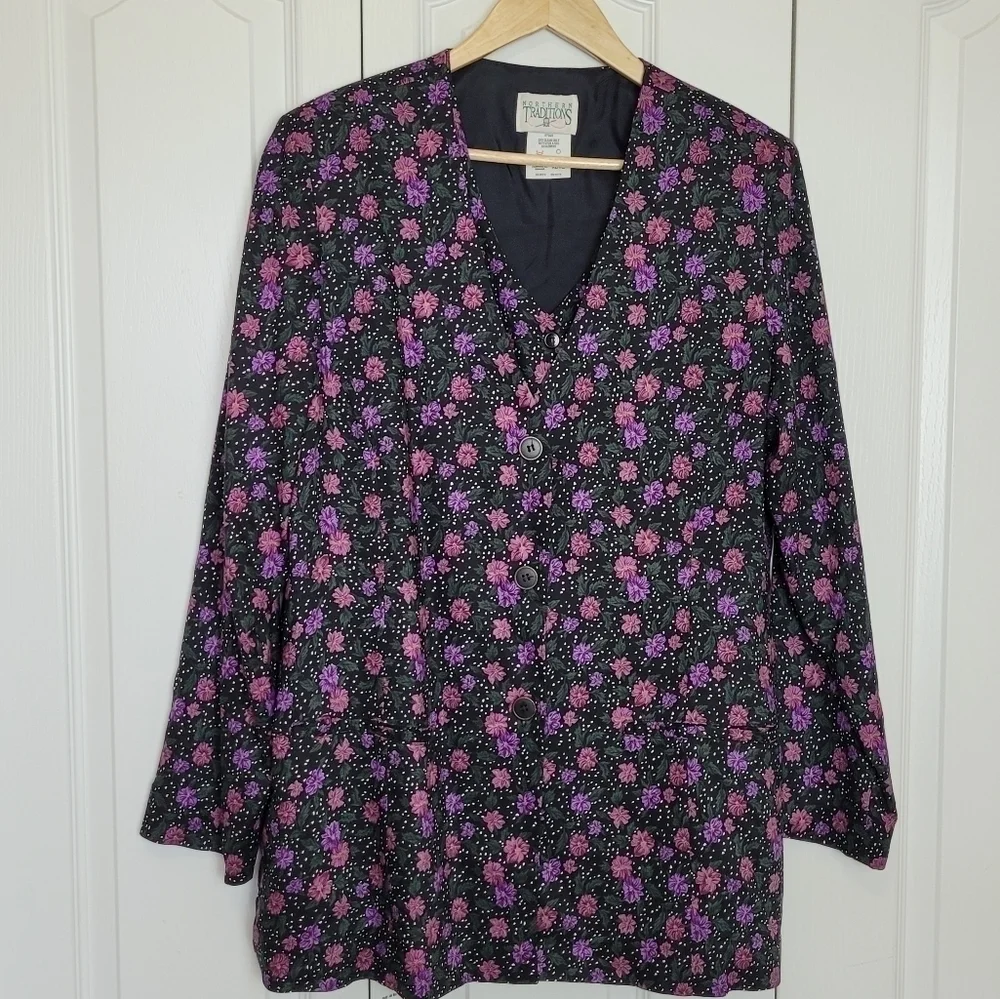 Vintage Northern Traditions Floral Blazer and Vest Set - Picture 12 of 12
